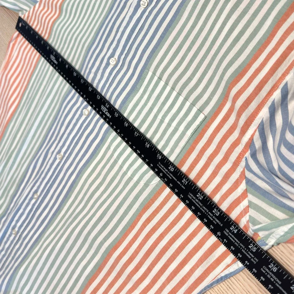 J Crew Broken-In Oxford Shirt Men XXL Slim Multi Striped Button Down Cotton NWT